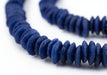 Cobalt Blue Ashanti Glass Saucer Beads (8mm) - The Bead Chest
