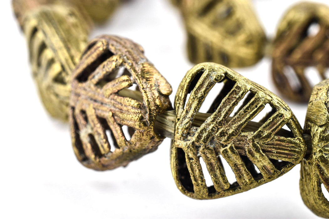 Triangle Leaf Brass Filigree Beads (8x20mm) - The Bead Chest