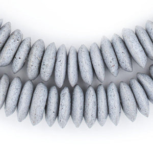 Grey Ashanti Glass Saucer Beads (14mm)
