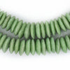 Pistachio Green Ashanti Glass Saucer Beads (14mm)