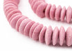 Dark Pink Ashanti Glass Saucer Beads - The Bead Chest