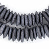 Dark Grey Ashanti Glass Saucer Beads (14mm)