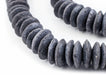 Dark Grey Ashanti Glass Saucer Beads (14mm) - The Bead Chest