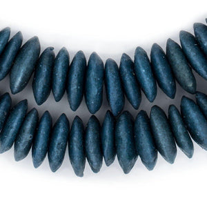 Teal Ashanti Glass Saucer Beads (14mm)