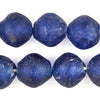 Super Jumbo Blue Bicone Recycled Glass Beads (35mm)