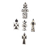 5 Pendant Bundle: Batik Bone Crosses