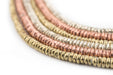 3 Strand Bundle: Ethiopian Heishi Beads 4mm (Silver, Brass, Copper) - The Bead Chest