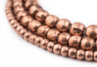 3 Strand Bundle: Ethiopian Round Copper Beads (4mm, 6mm, 8mm) - The Bead Chest