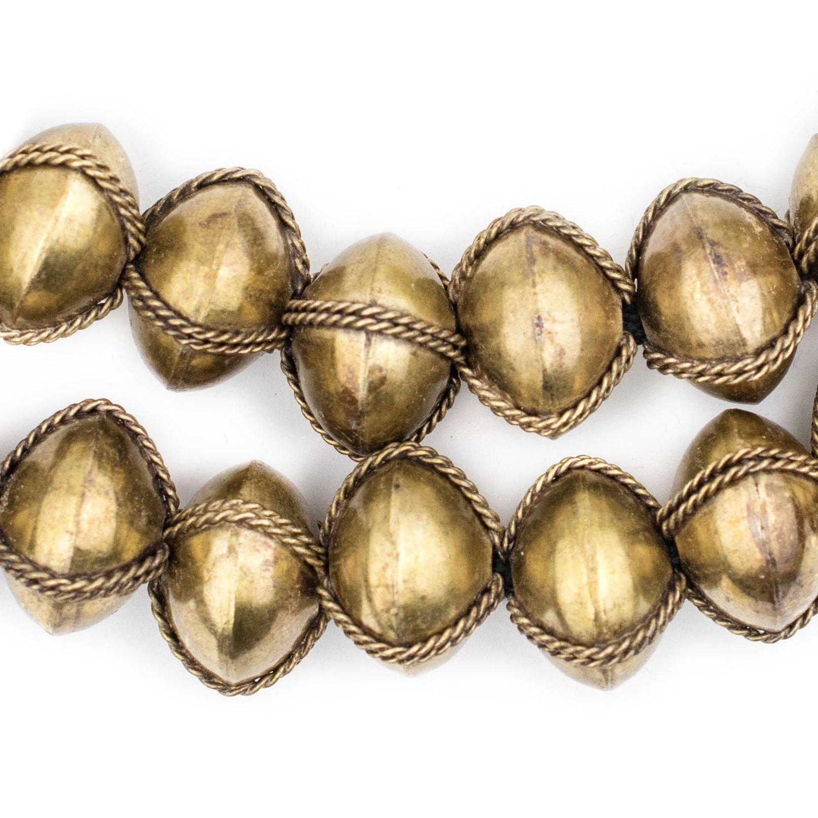 Ethiopian Wired Brass Saucer Beads (20mm) — The Bead Chest