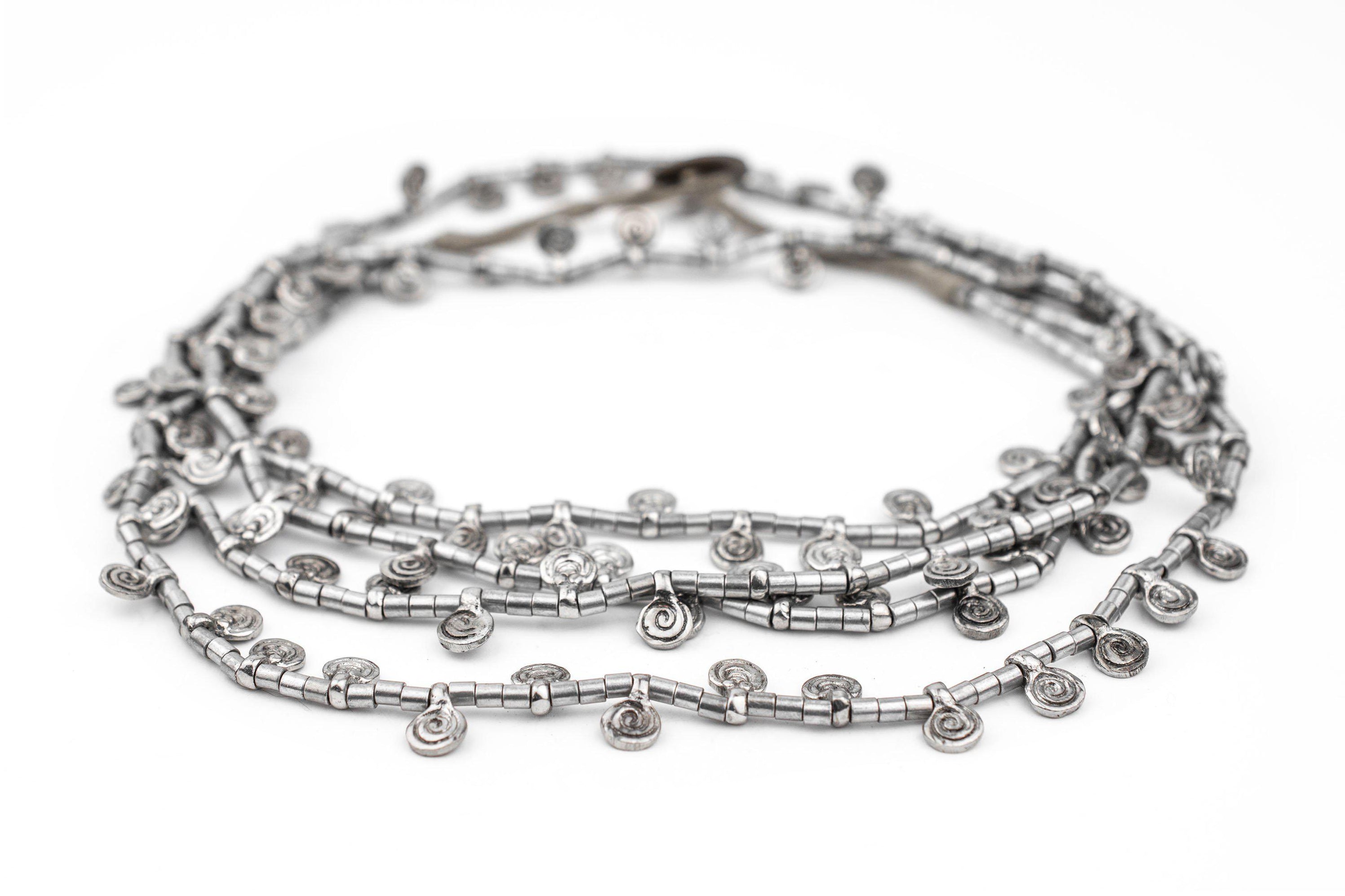 Silver Mini Baule Charm Beads (Double Strand Necklace) — The Bead Chest