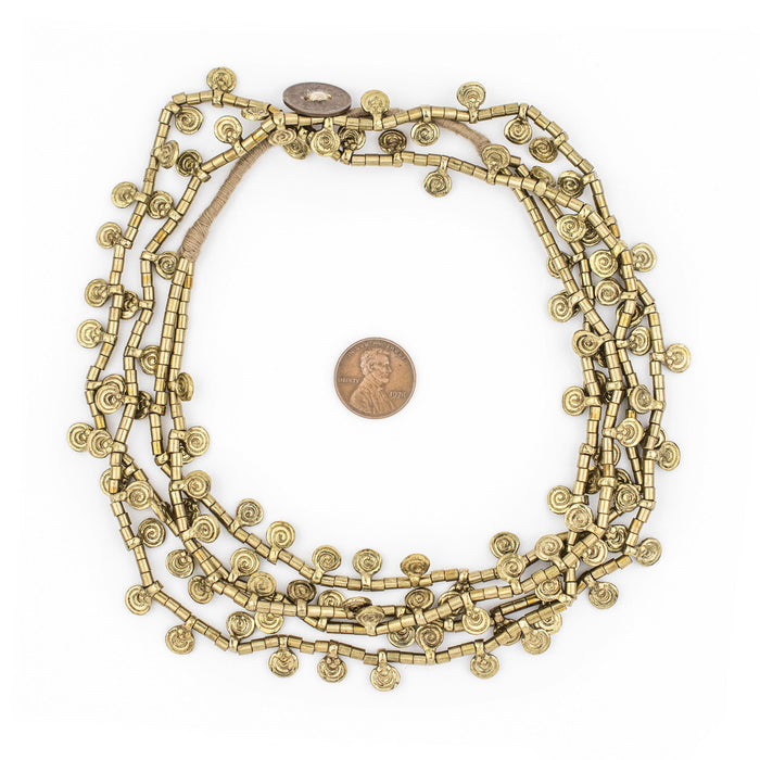 Gold Mini Baule Charm Beads (Double Strand Necklace) - The Bead Chest