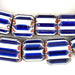 Jumbo Blue & White Nepal Chevron Beads (16x18mm) - The Bead Chest