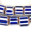 Jumbo Blue & White Nepal Chevron Beads (16x18mm)