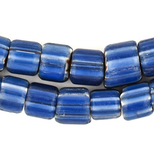 Blue Nepal Chevron Beads (10x8mm) - The Bead Chest