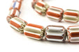 Red & White Nepal Chevron Beads (12x8mm) - The Bead Chest