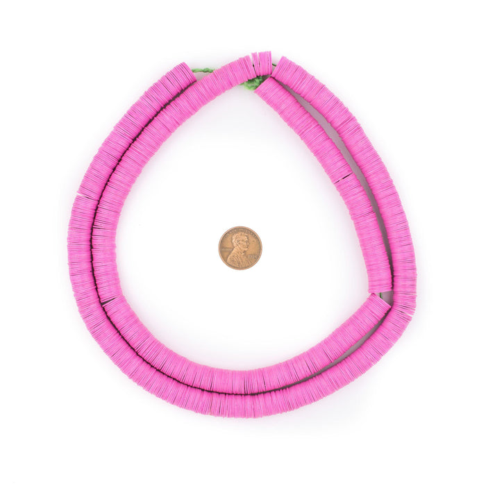 Pink Vinyl Phono Record Beads (10mm) - The Bead Chest