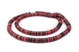 Red & Black Vinyl Phono Record Beads (10mm) - The Bead Chest