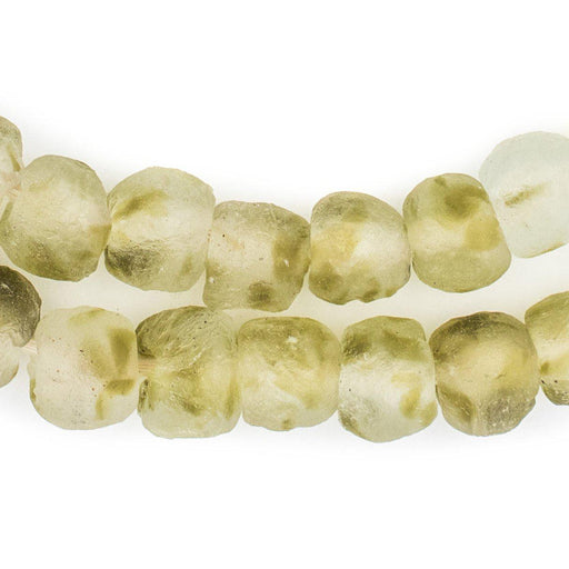 Olive Swirl Recycled Glass Beads (11mm) - The Bead Chest