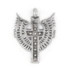 Angel Wings Ethiopian Silver Cross Pendant (80x60mm)