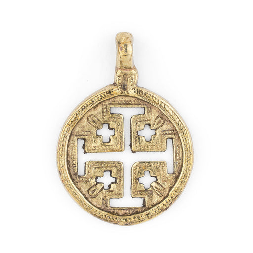 Jerusalem Ethiopian Brass Cross Pendant (70x50mm) - The Bead Chest