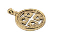 Jerusalem Ethiopian Brass Cross Pendant (70x50mm) - The Bead Chest