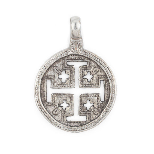 Jerusalem Ethiopian Silver Cross Pendant (70x50mm)