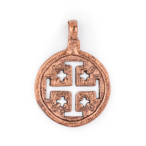 Jerusalem Ethiopian Copper Cross Pendant (70x50mm)