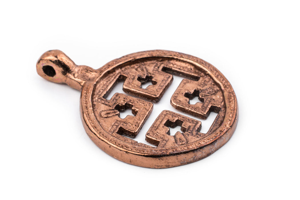 Jerusalem Ethiopian Copper Cross Pendant (70x50mm) - The Bead Chest