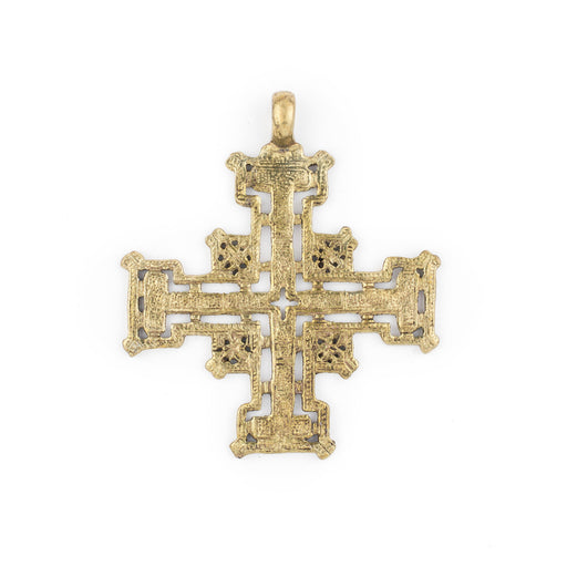 Harar Ethiopian Brass Cross Pendant (85x75mm) - The Bead Chest