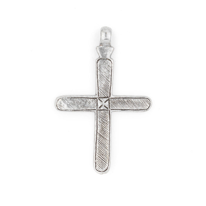 Addis Ethiopian Silver Cross Pendant (80x50mm) - The Bead Chest