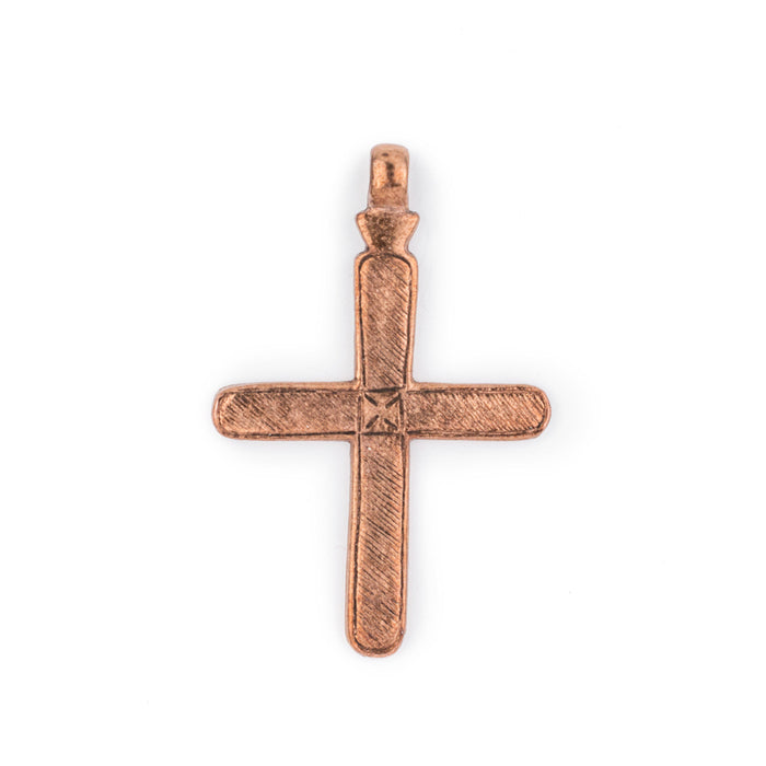 Addis Ethiopian Copper Cross Pendant (80x50mm) - The Bead Chest