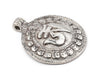 Silver Circular Om Pendant (52x43mm) - The Bead Chest