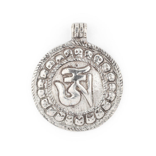 Silver Circular Om Pendant (52x43mm)