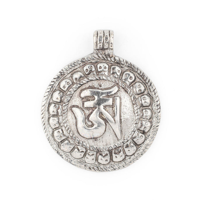 Silver Circular Om Pendant (52x43mm) - The Bead Chest