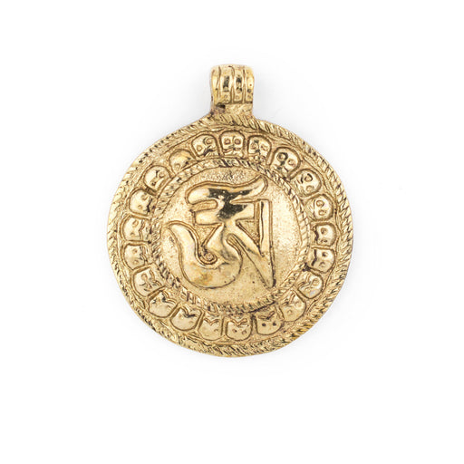 Brass Circular Om Pendant (52x43mm)
