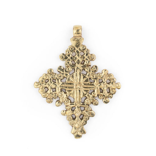 Dire Dawa Ethiopian Brass Cross Pendant (75x55mm)