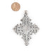 Dire Dawa Ethiopian Silver Cross Pendant (75x55mm) - The Bead Chest
