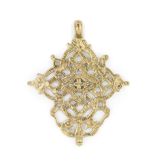 Dessie Ethiopian Brass Cross Pendant (85x70mm)