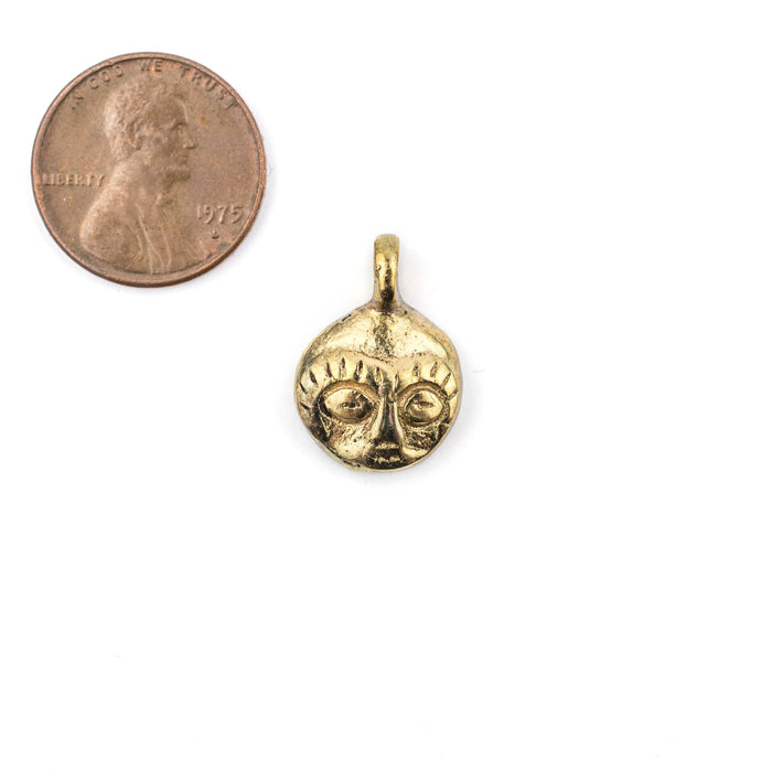 African Brass Mask Charm Pendant (19x14mm) - The Bead Chest