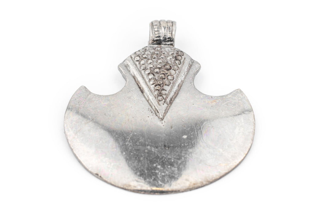 Silver Half Moon Tuareg Shield Pendant (63x51mm) - The Bead Chest