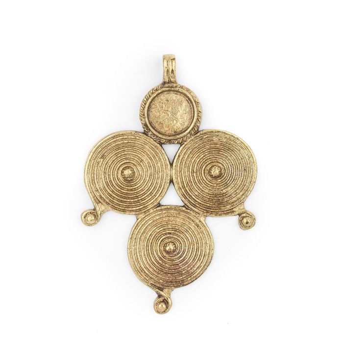 Brass Berber Spiral Pendant (90x60mm) - The Bead Chest