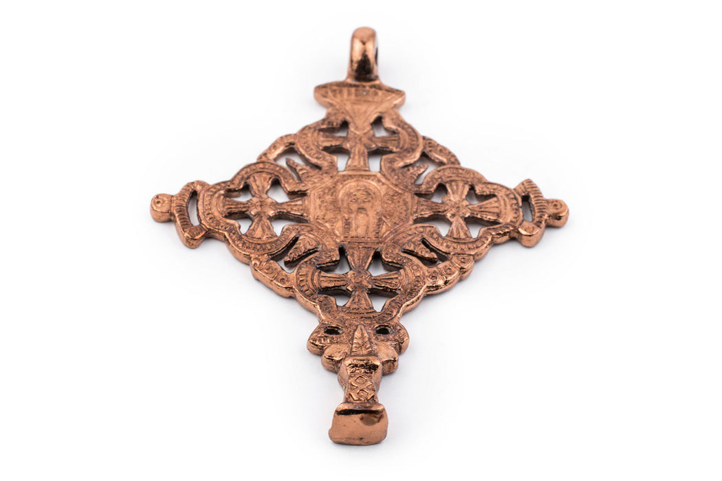 Gondar Ethiopian Copper Cross Pendant (100x80mm) — The Bead Chest