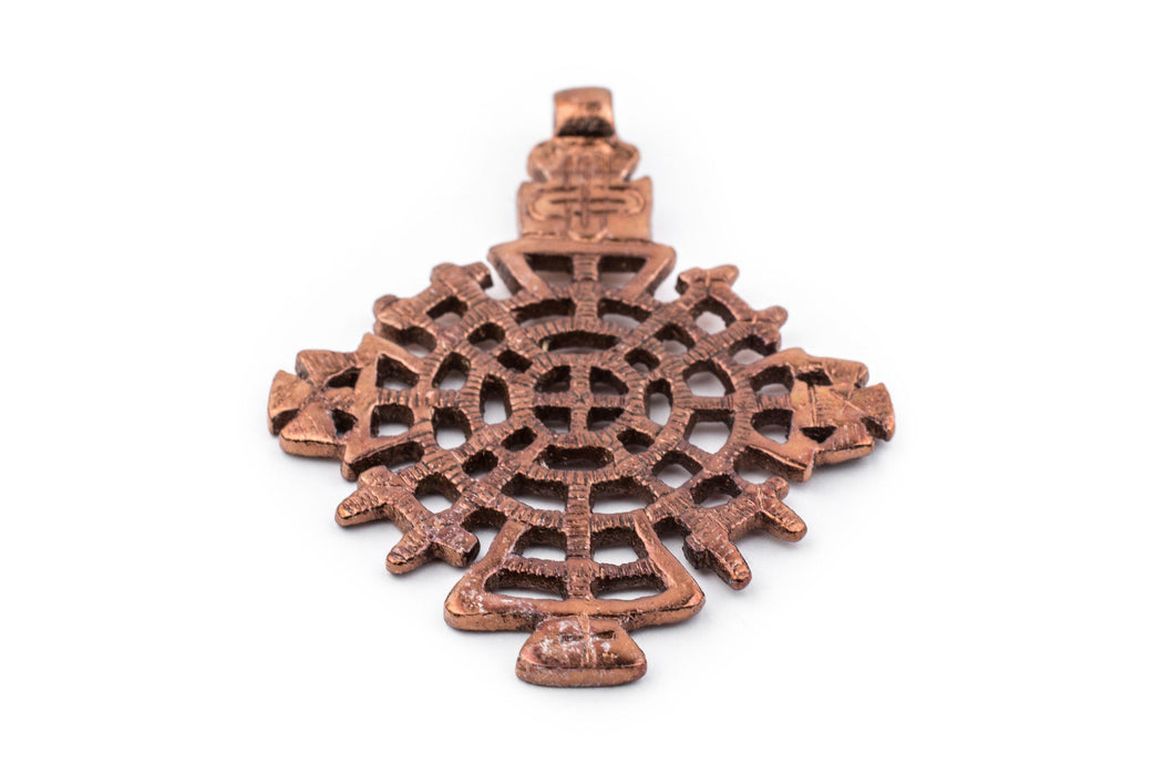 Awasa Ethiopian Copper Cross Pendant (65x50mm) - The Bead Chest