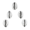 Antiqued Silver Cowrie Shell Beads (Set of 5)