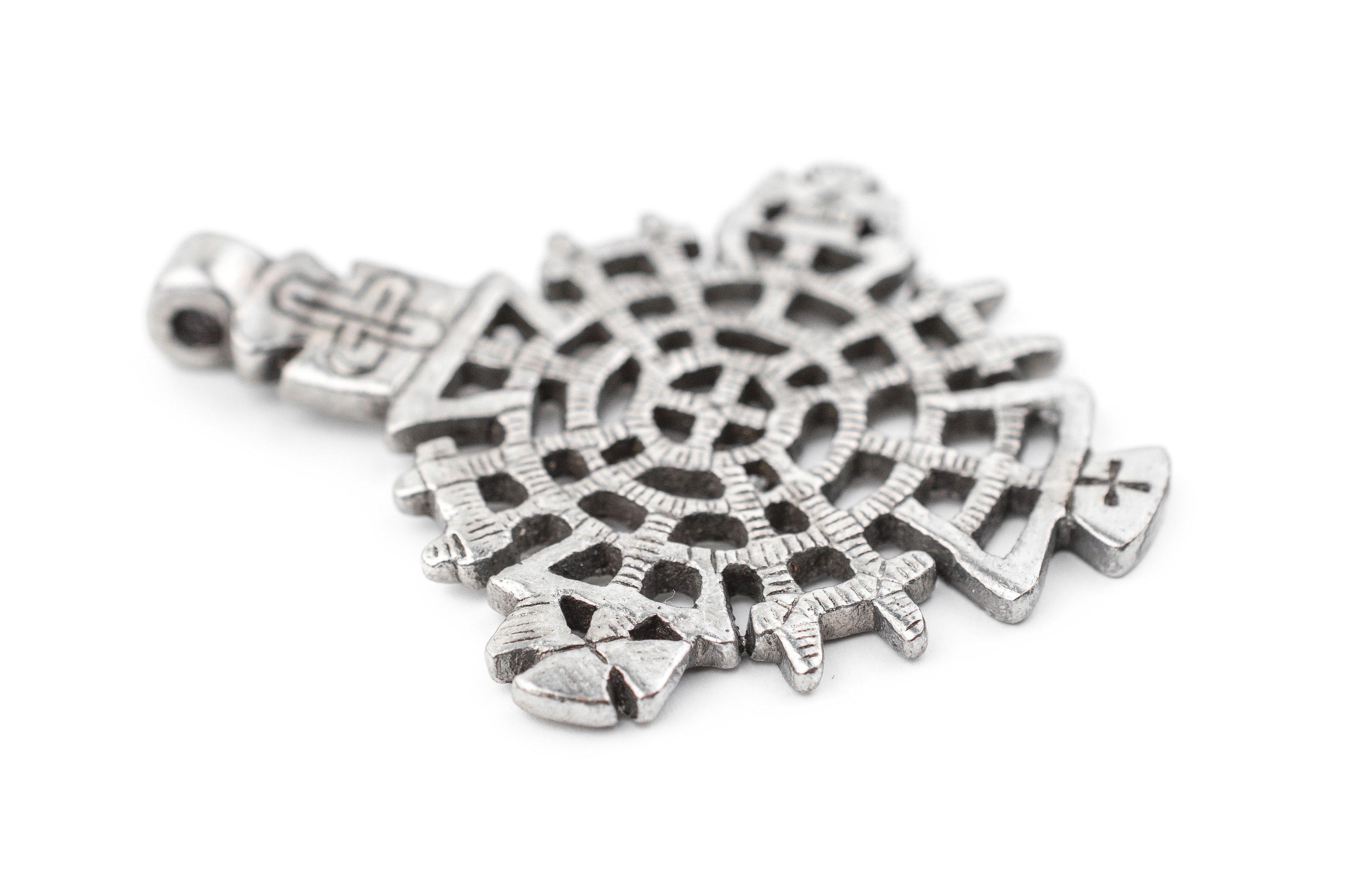 Cross Awassi Awasa Ethiopian Silver Cross Pendant (65x50mm) — The Bead Chest