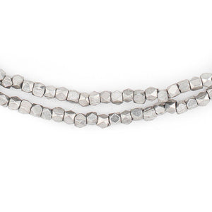 Dark Silver Faceted Tiny Diamond Cut Beads (2mm)
