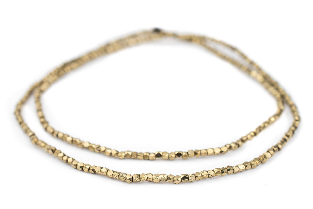 Brass Tiny Faceted Diamond Cut Beads (2mm) - The Bead Chest