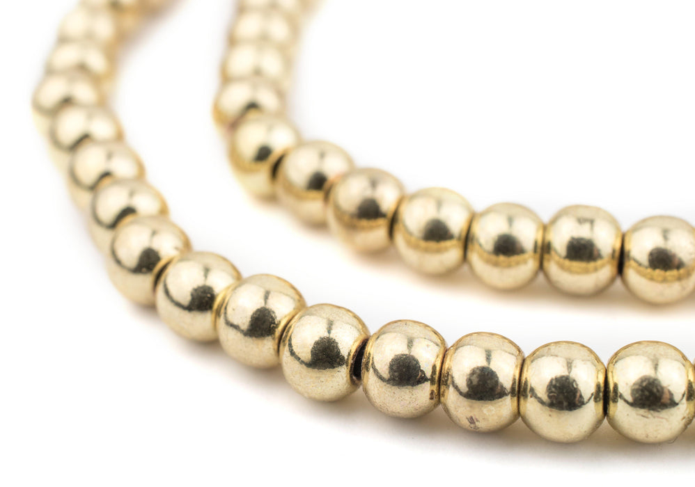 Gold Round Sphere Beads (6mm) - The Bead Chest