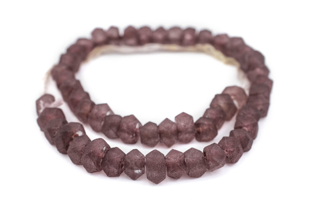 Plum Purple Faceted Recycled Java Sea Glass Beads — The Bead Chest