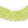 Chartreuse Yellow Faceted Recycled Java Sea Glass Beads